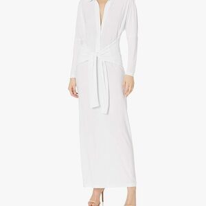 Norma Kamali White dress with Notched Collar